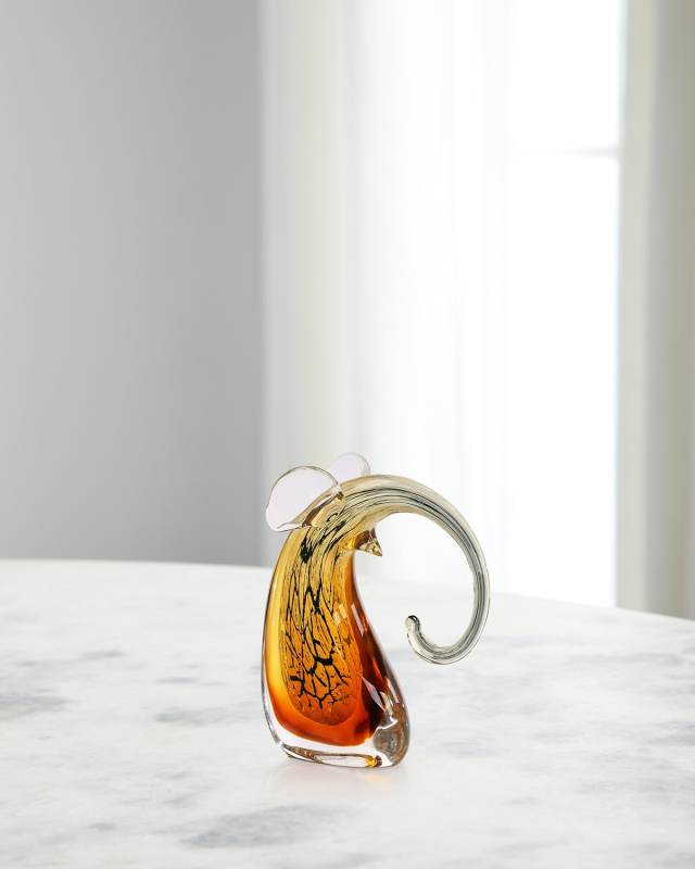Abstract Glass Elephant Sculpture, Small